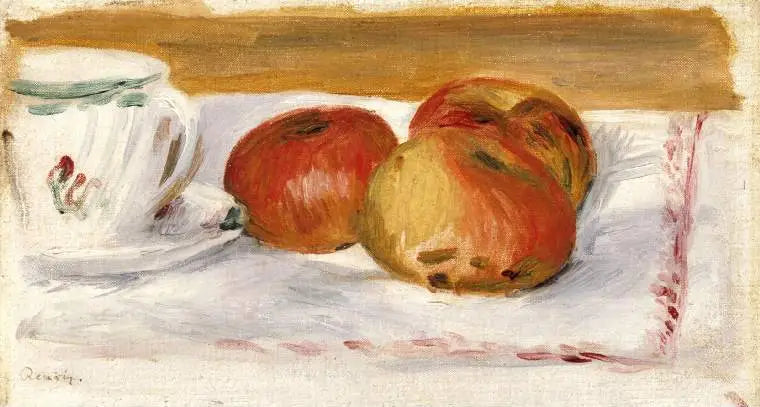 Appels en theekop - Pierre-Auguste Renoir