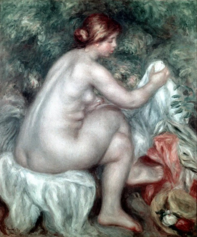 Badende vrouw met hoed - Pierre-Auguste Renoir