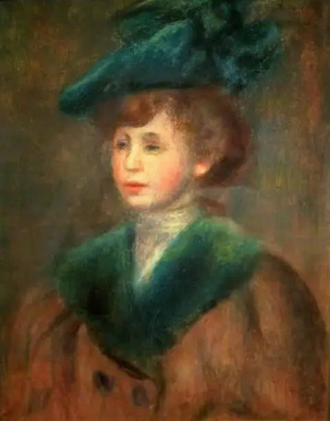 Jonge vrouw met groene hoed - Pierre-Auguste Renoir