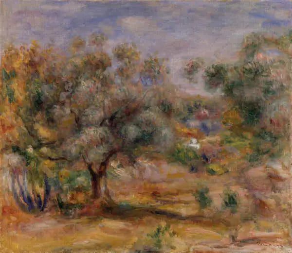Olijfbomen in de tuin van de Collettes - Pierre-Auguste Renoir