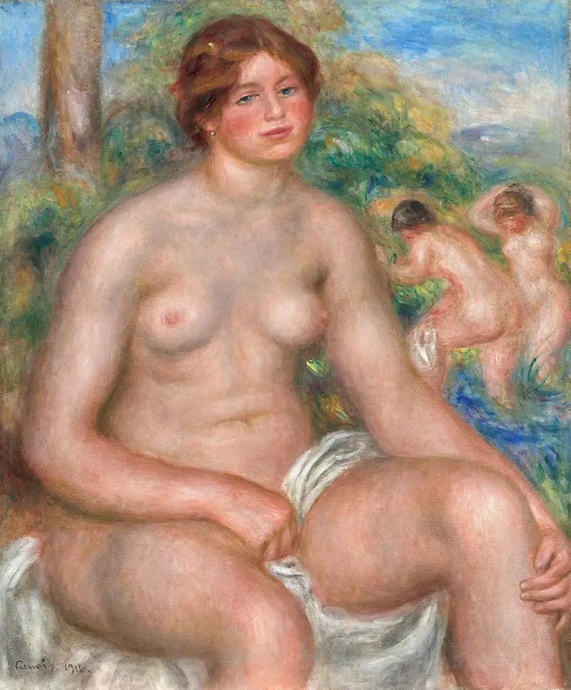 Zittende zwemmer - Pierre-Auguste Renoir
