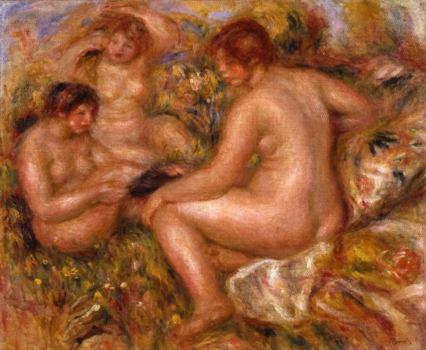 Reproduction du tableau « Trois baigneurs - Pierre-Auguste Renoir » par Alpha Reproduction en peinture à l’huile