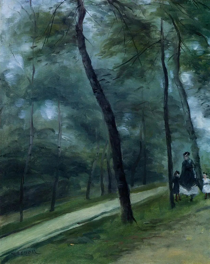 Wandeling in het bos (Mevrouw Le Cœur en haar kinderen) - Pierre-Auguste Renoir