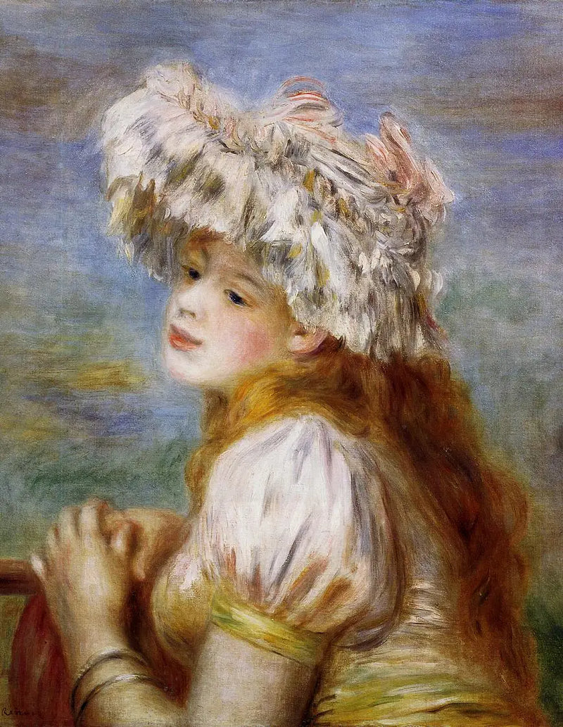 Meisje met een kantcoiffure - Pierre-Auguste Renoir