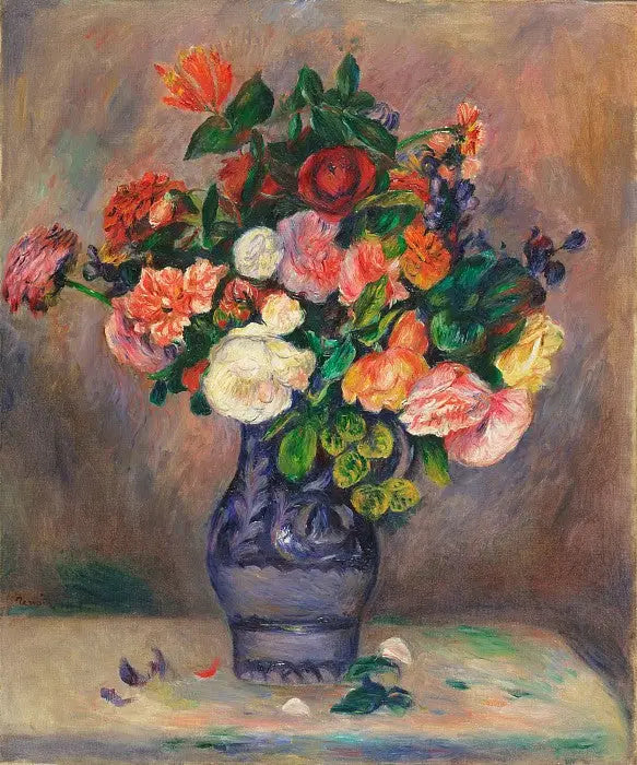 Reproduction du tableau « Fleurs dans un vase - Pierre-Auguste Renoir » par Alpha Reproduction en peinture à l’huile