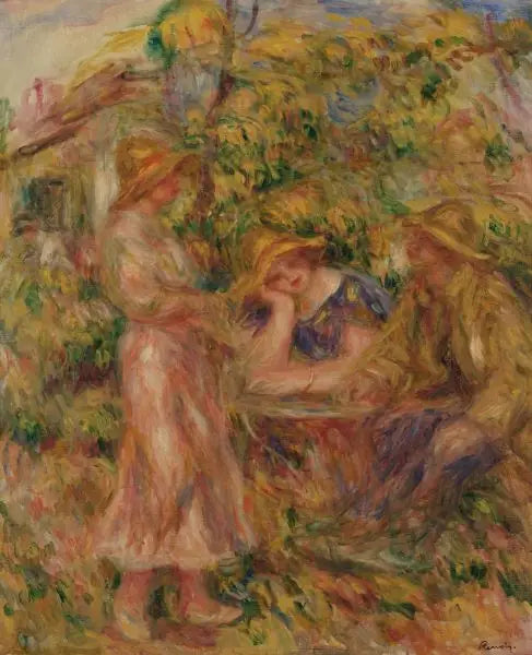 Drie figuren in een landschap - Pierre-Auguste Renoir