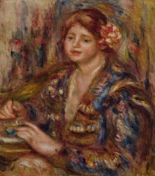 Vrouw met een roos - Pierre-Auguste Renoir
