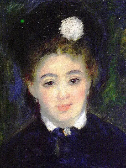 Vrouwelijk hoofd in zwart - Pierre-Auguste Renoir