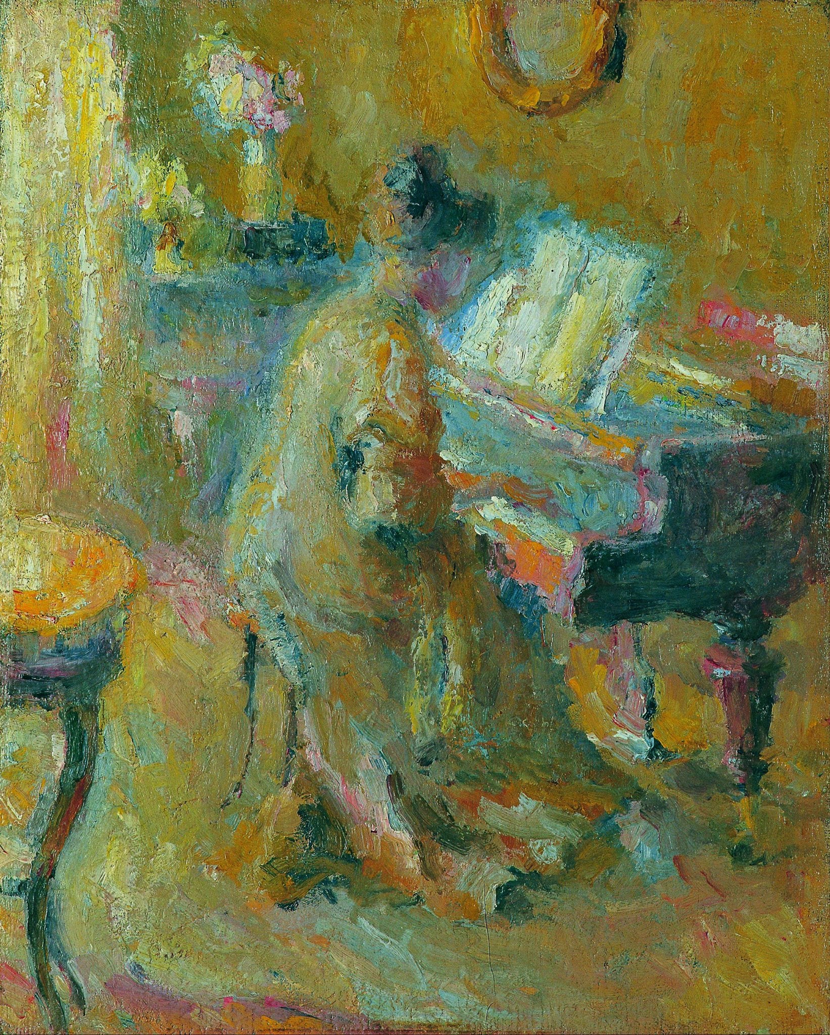 Au piano, Rihard Jakopič, vers 1900, huile sur toile