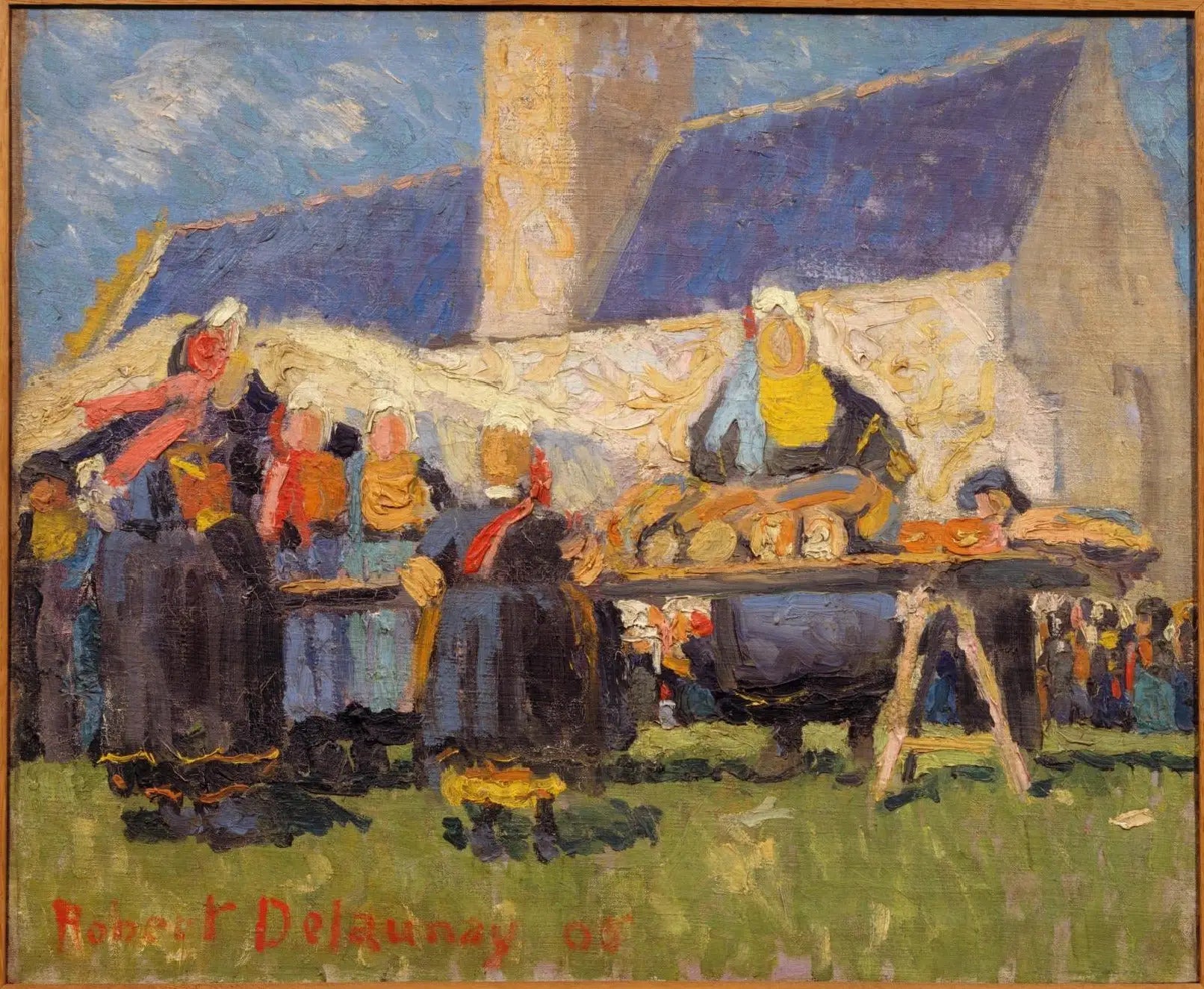 Reproduction du tableau « Marché breton - Robert Delaunay » par Alpha Reproduction en peinture à l’huile