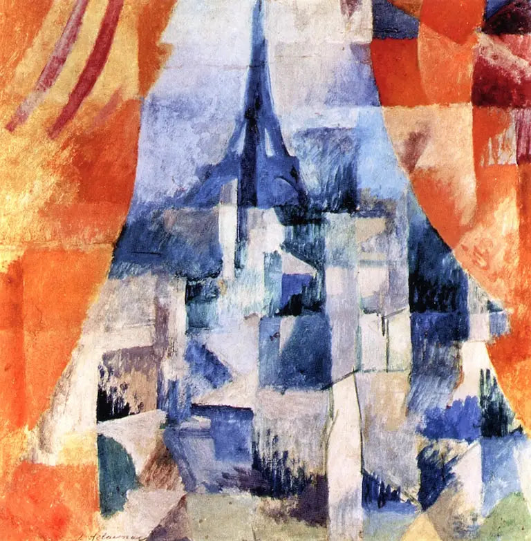 Raam met oranje gordijnen - Robert Delaunay