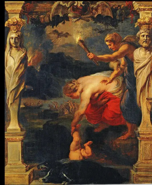 Achille dook in de Styx-rivier - Peter Paul Rubens