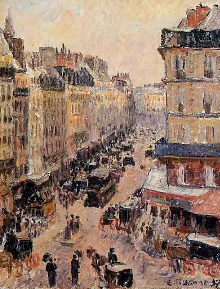 Rue Saint-Lazare, Effect van de Zon - Camille Pissarro