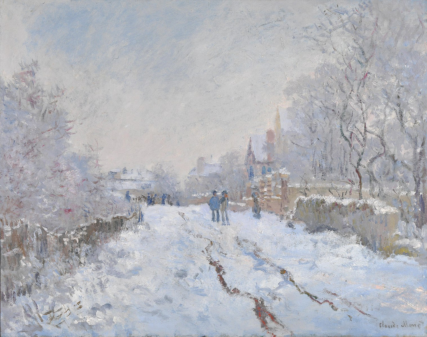 Straat onder de sneeuw in Argenteuil – Claude Monet, 1875