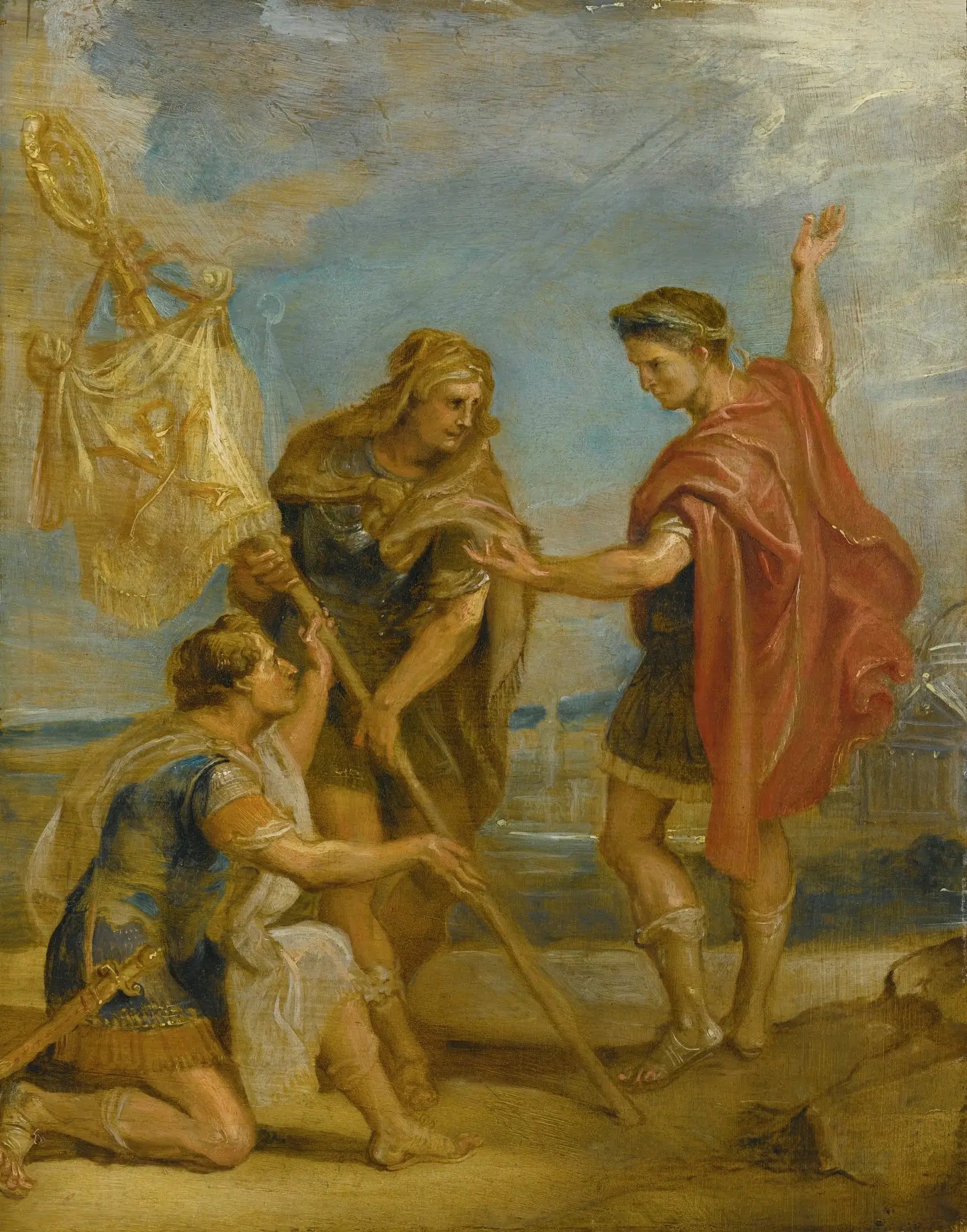 Constantin reçoit l’étendard avec le monogramme du Christ comme signe impérial (Le Labarum) - Peter Paul Rubens - Alpha