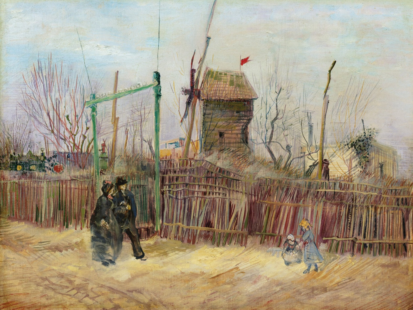 🎡Straatscène in Montmartre Vincent van Gogh (1887)