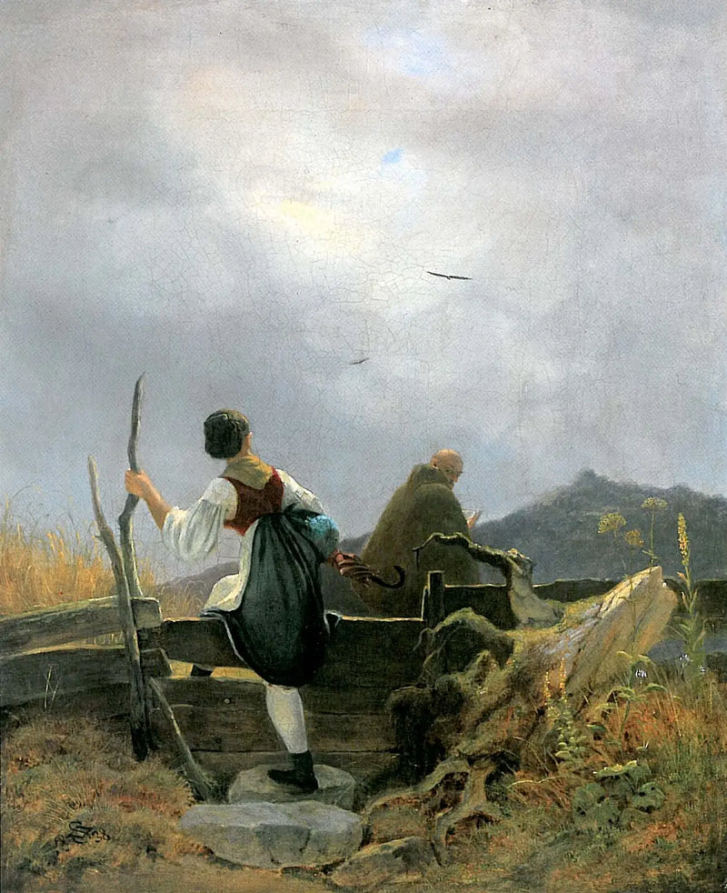 Melkmeisje en Monnik - Carl Spitzweg