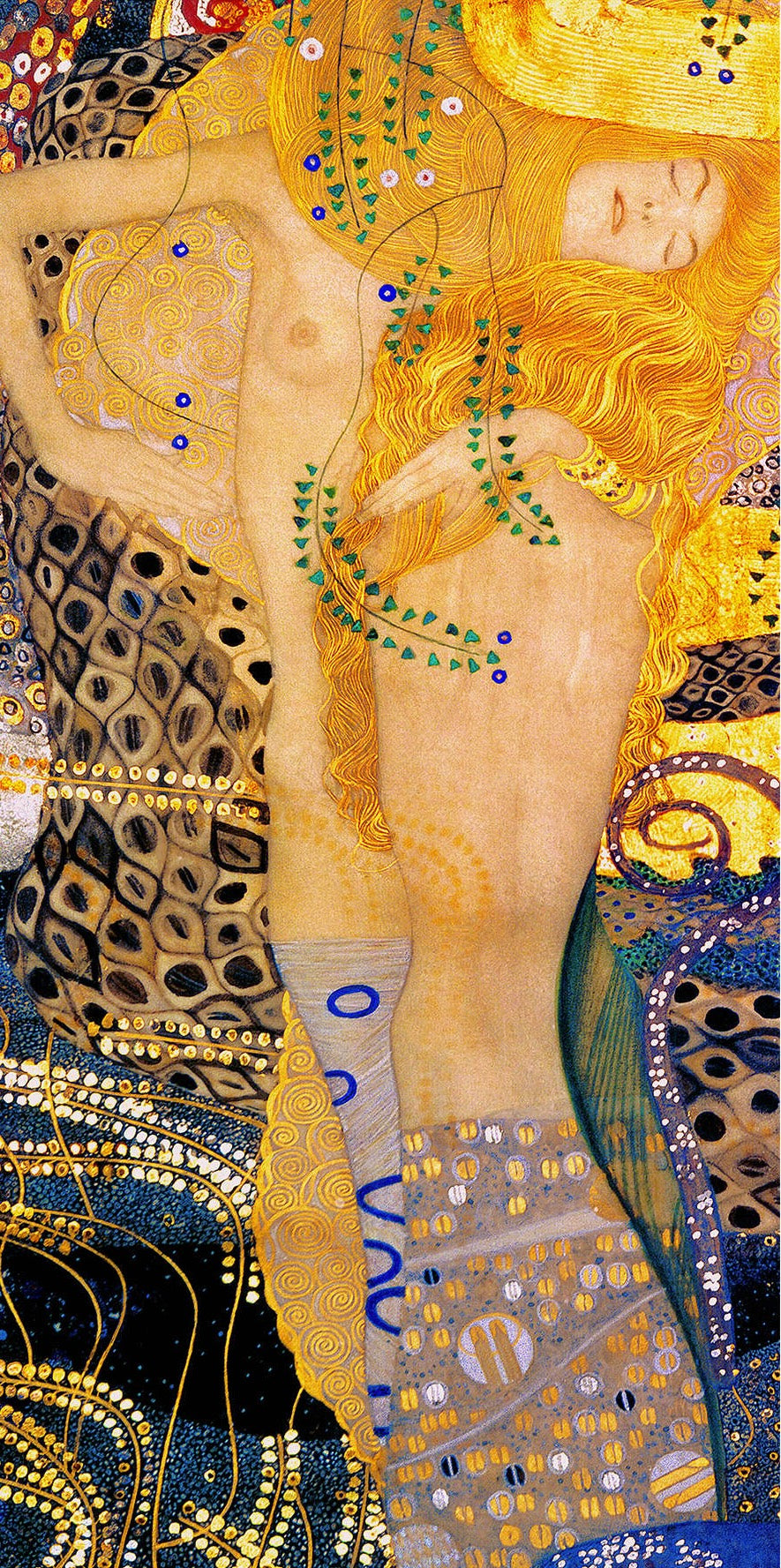 🐍✨ Water slang II – Gustav Klimt (1904–1907)