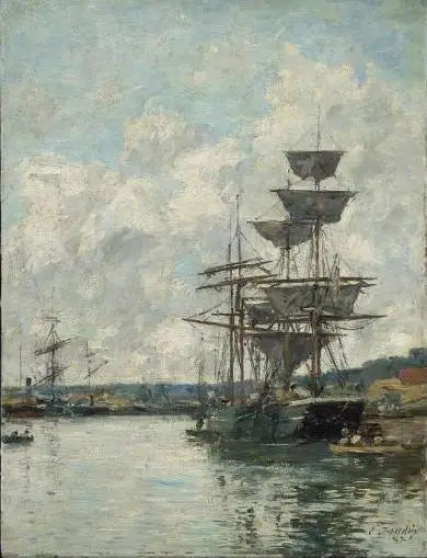 Schepen in Le Havre - Eugène Boudin