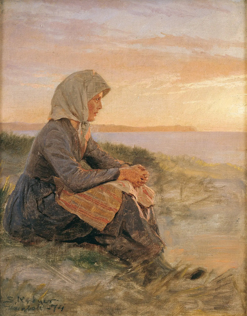 Zittende vissersdochter, Hornbæk - Peder Severin Krøyer