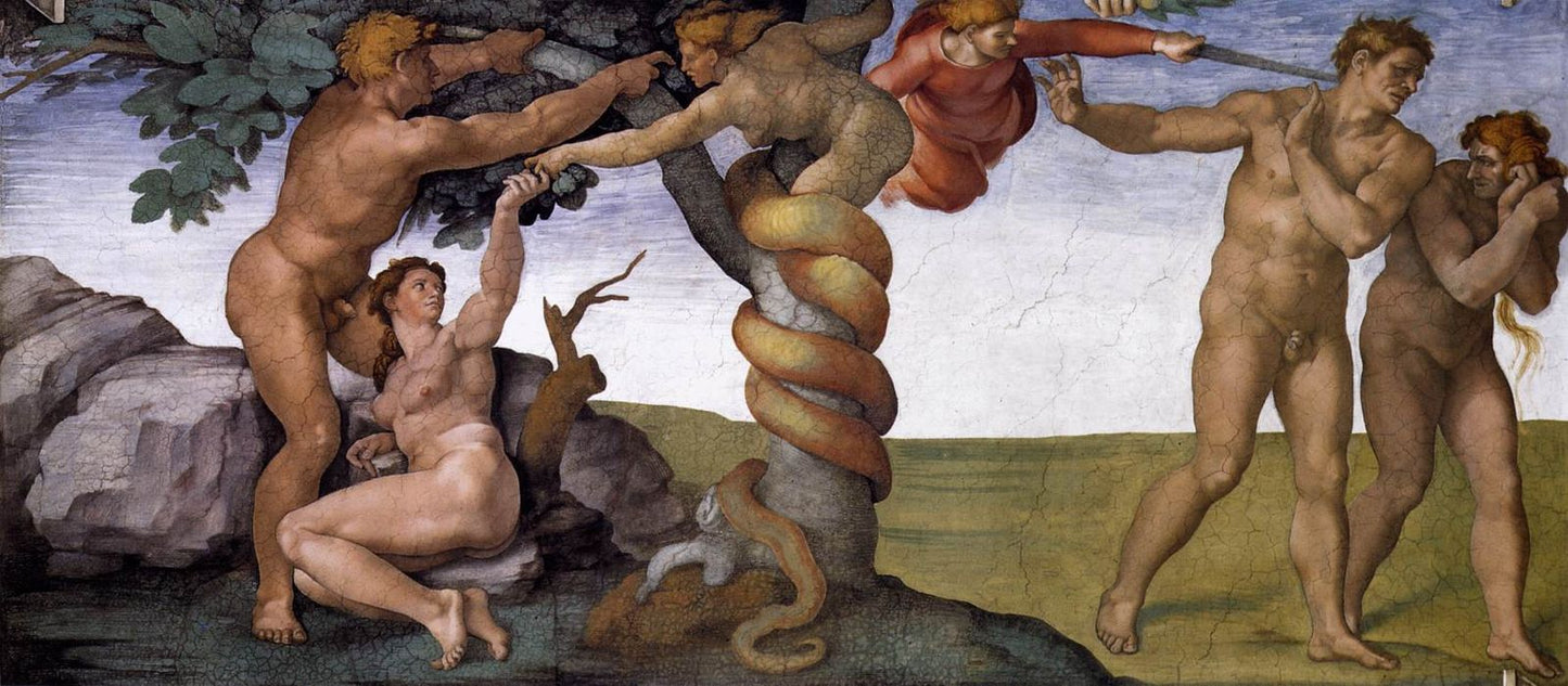 De Oerzonde en de Uitdrijving uit het Paradijs – Michelangelo (1508–1512)
