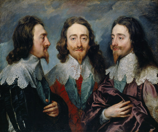 👑 Drievoudig Portret van Karel I – Anthony van Dyck (rond 1635–1636)