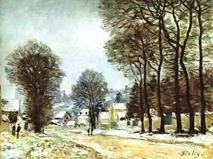 Sneeuw in Louveciennes - Alfred Sisley