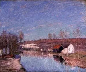 De Loing en de helling van Saint-Nicaise - februari middag - Alfred Sisley