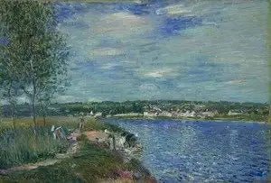 Wasmachines, nabij Champagne - Alfred Sisley
