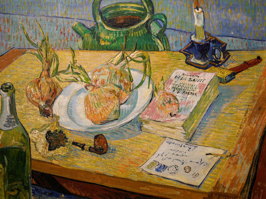 🕯️ Nature morte avec assiette d’oignons Vincent van Gogh (1889)