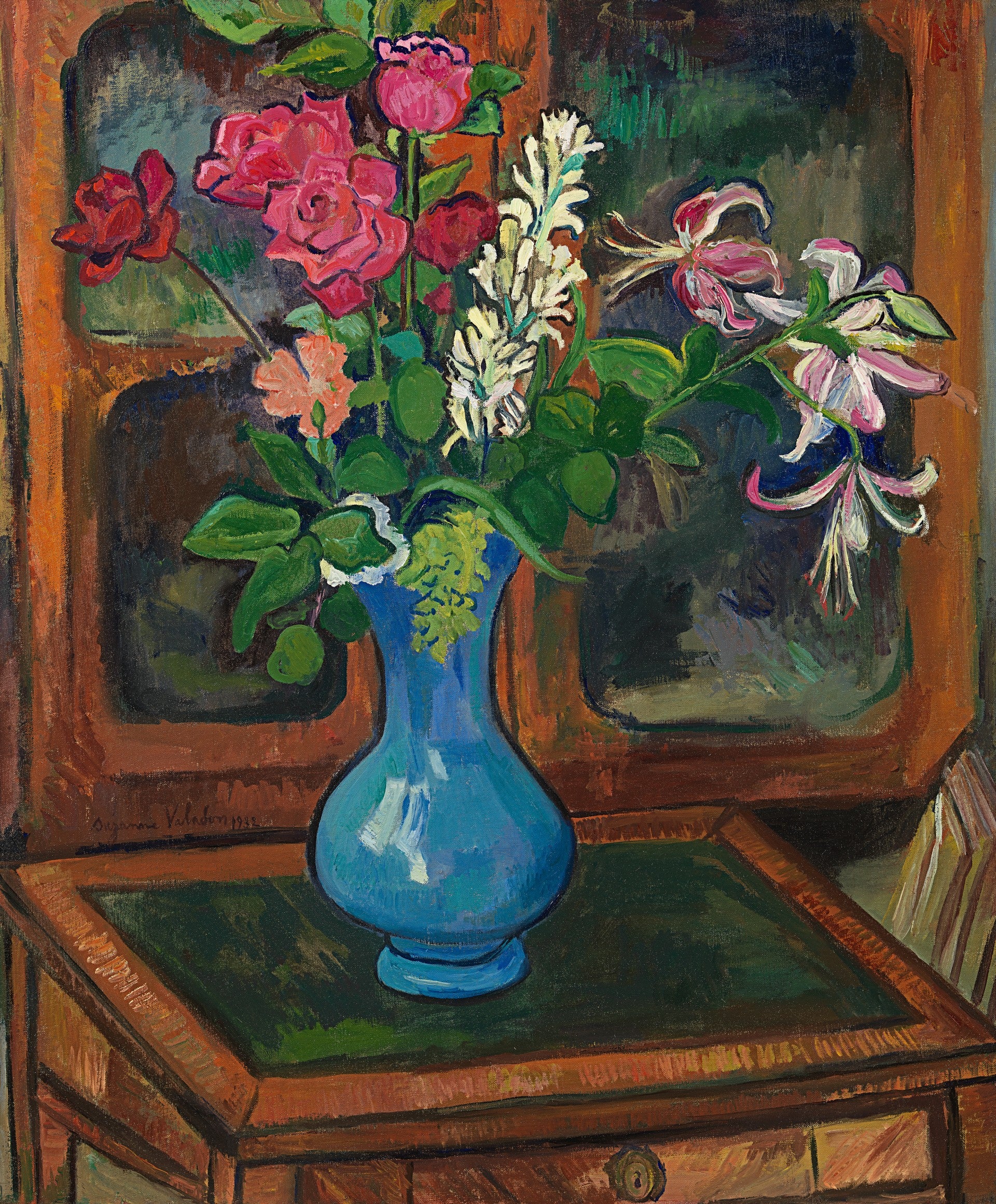 Bouquet de fleurs sur une petite table — Suzanne Valadon