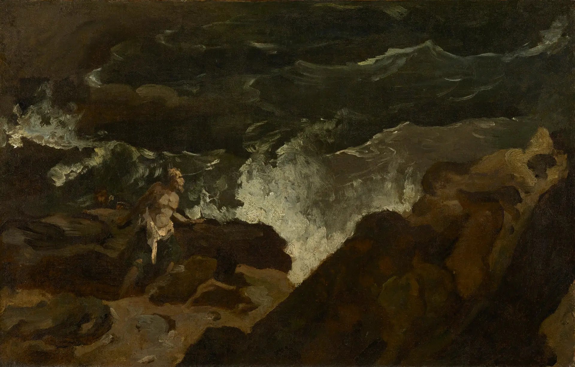 Reproduction du tableau « Naufragé sur une plage (La Tempête) - Théodore Géricault » par Alpha Reproduction en peinture à l’huile