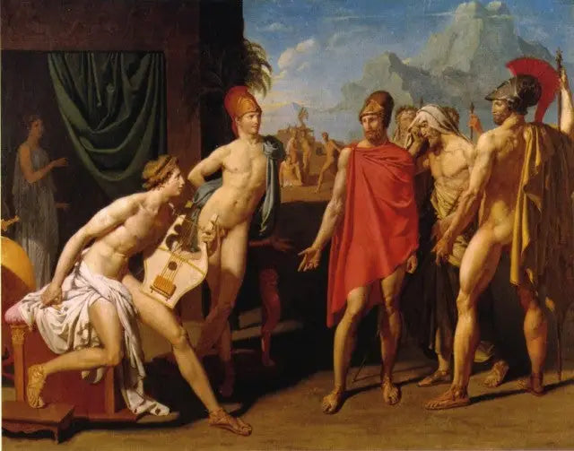 Achille die de ambassadeurs van Agamemnon ontvangt - Jean-Auguste-Dominique Ingres
