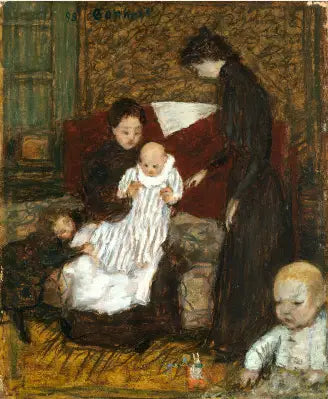 De zus van de kunstenaar en haar kinderen - Pierre Bonnard