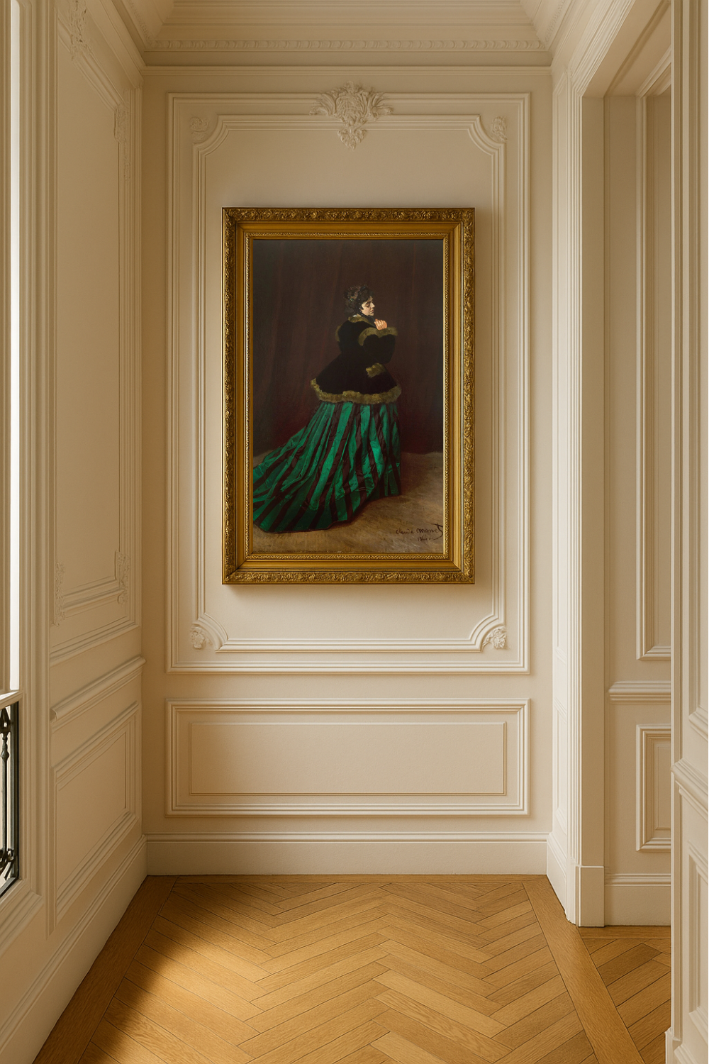 💚 De vrouw in een groene jurk – Claude Monet (1866)