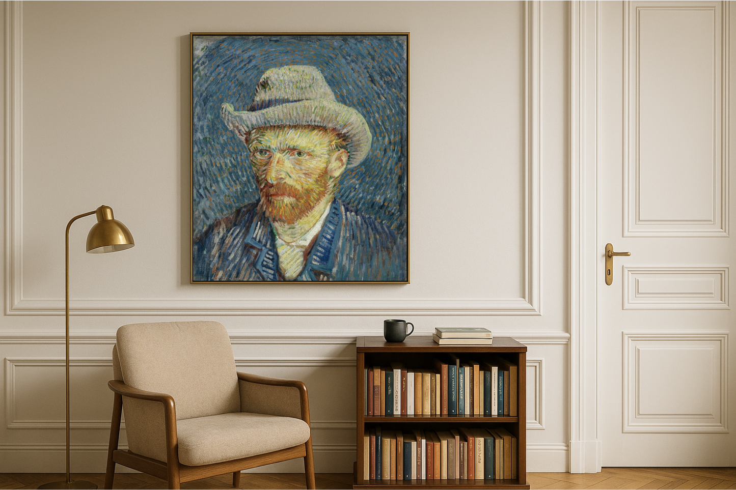 🎩 Zelfportret met grijze vilten hoed – Vincent van Gogh (1887–1888)