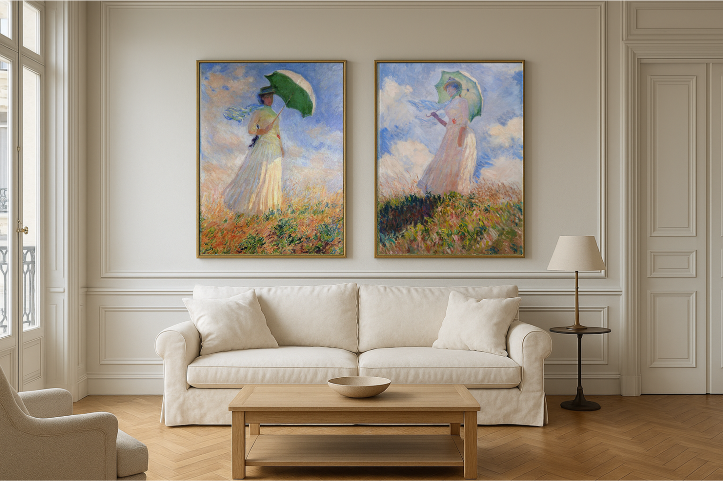 Vrouw met parasol naar links gericht – Claude Monet, 1875