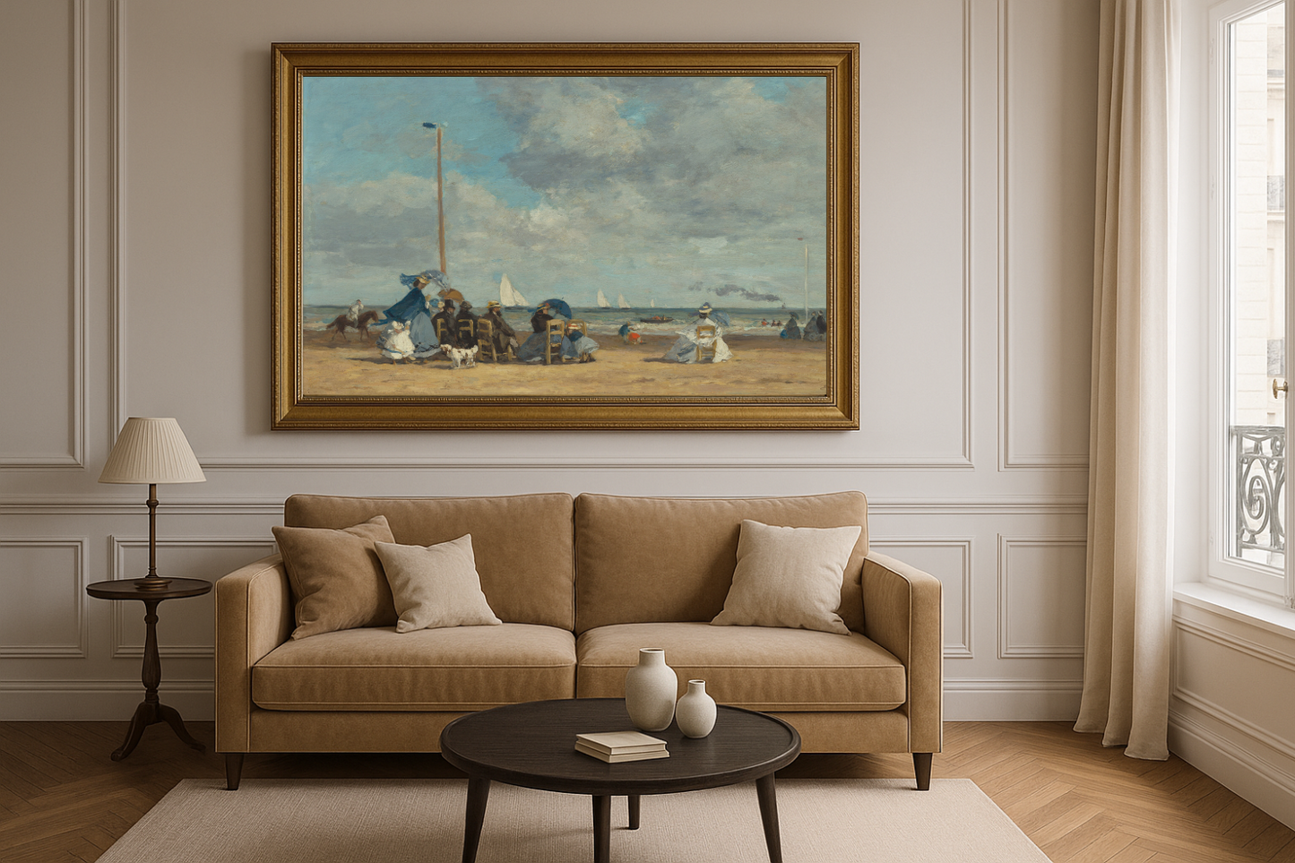🌊 Het strand van Trouville – Eugène Boudin (jaren 1860)