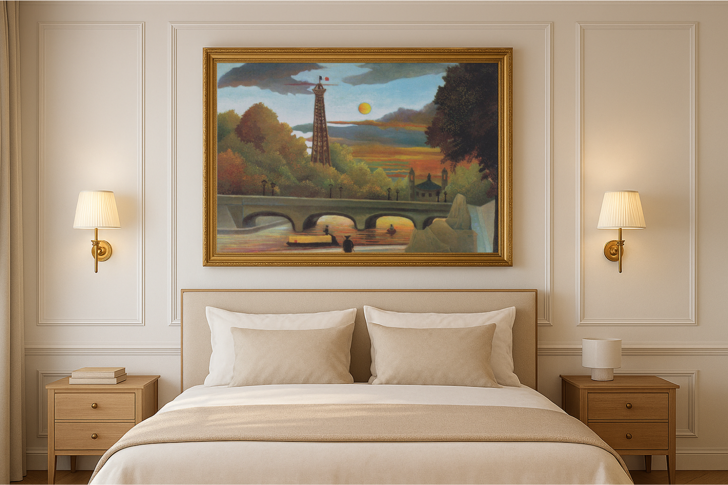 Seine en Eiffeltoren bij zonsondergang - Henri Rousseau