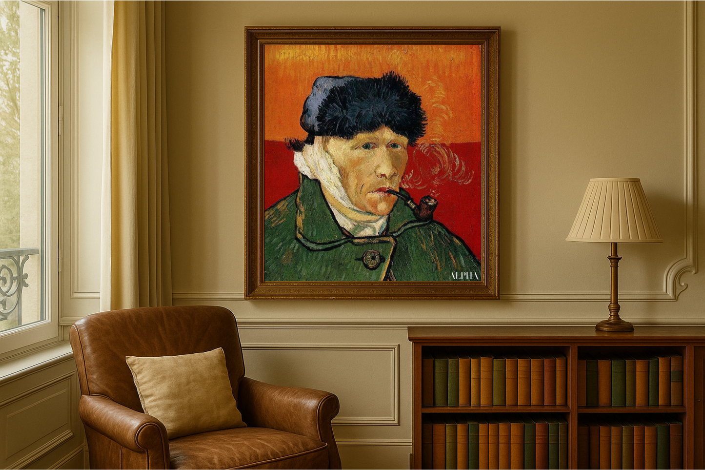 🖼️ Zelfportret met verbonden oor en pijp – Vincent van Gogh (1889)