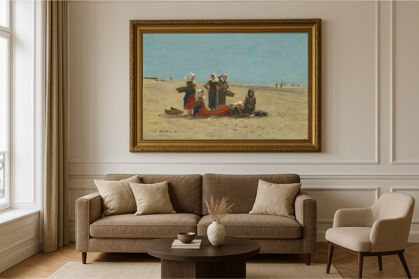 🏖 Vrouwen op het strand van Berck – Eugène Boudin (1881)