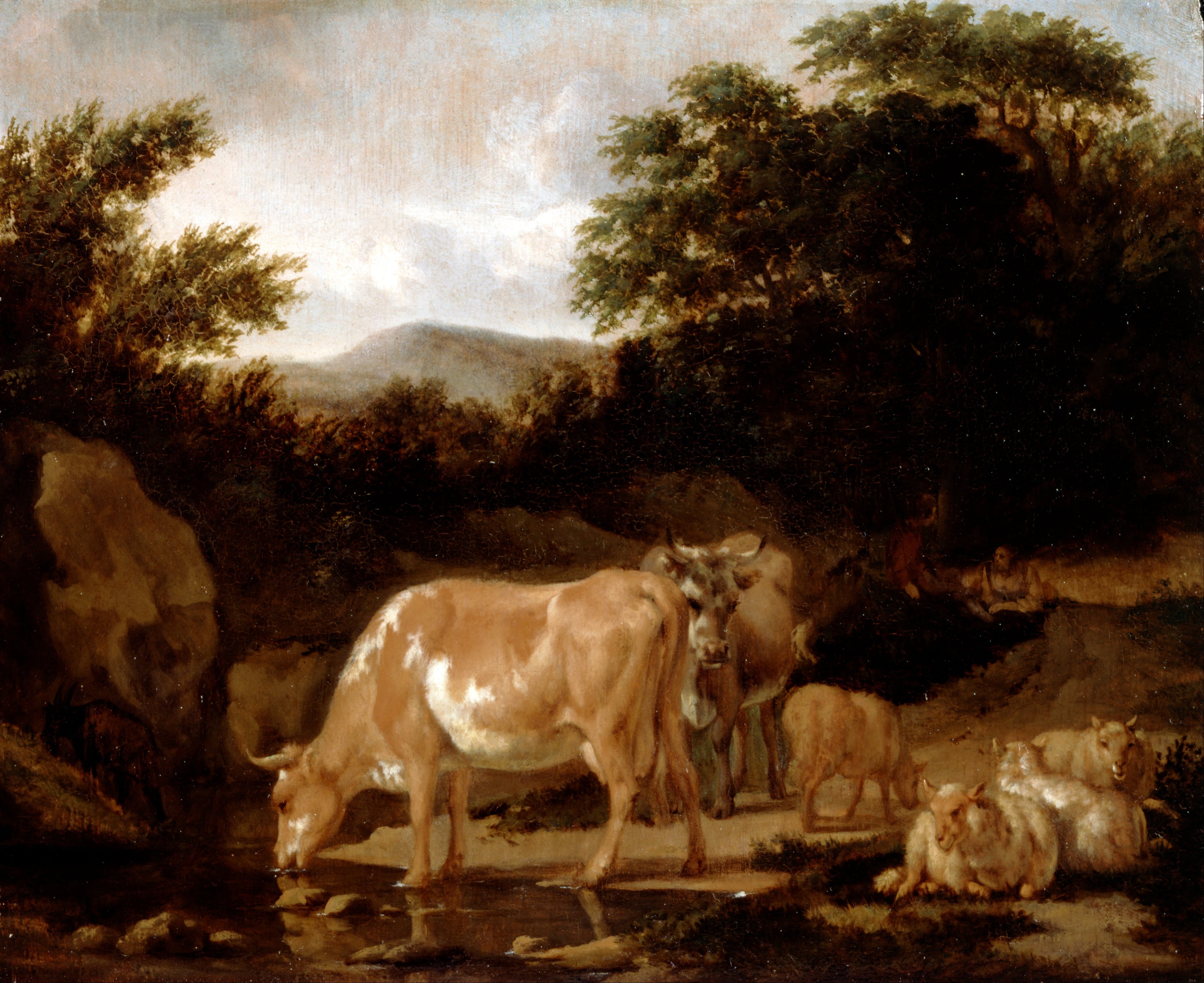 Vaches et moutons dans un bois - Adriaen van de Velde