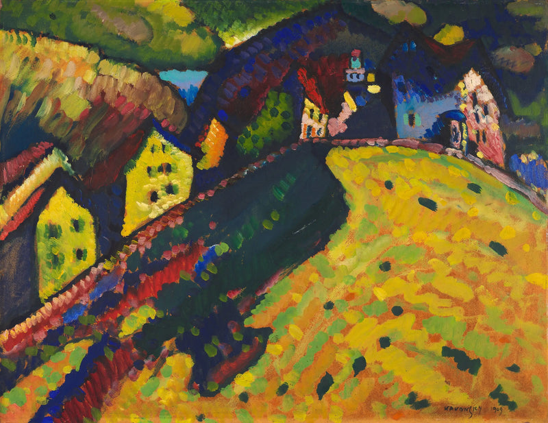 Huizen in Murnau - Vassily Kandinsky