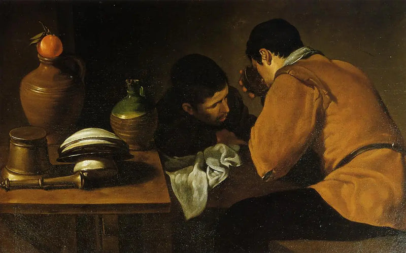 Twee jonge mensen aan tafel - Diego Velázquez
