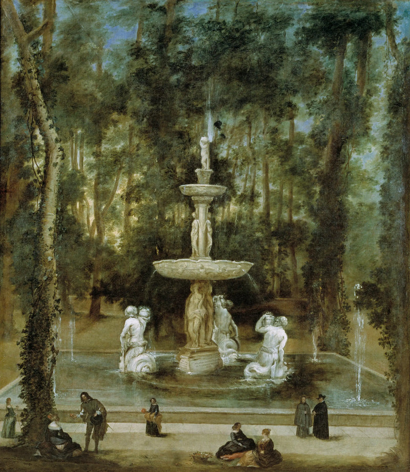 De fontein van de Tritons in de tuin van het eiland, Aranjuez - Diego Velázquez