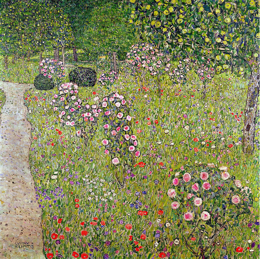 🌸 Boomgaard met Rozen – Gustav Klimt (rond 1912)
