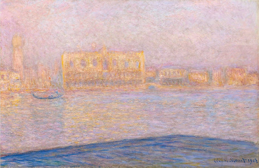 "Gezicht op het Dogepaleis vanaf San Giorgio Maggiore" – Claude Monet (1908)