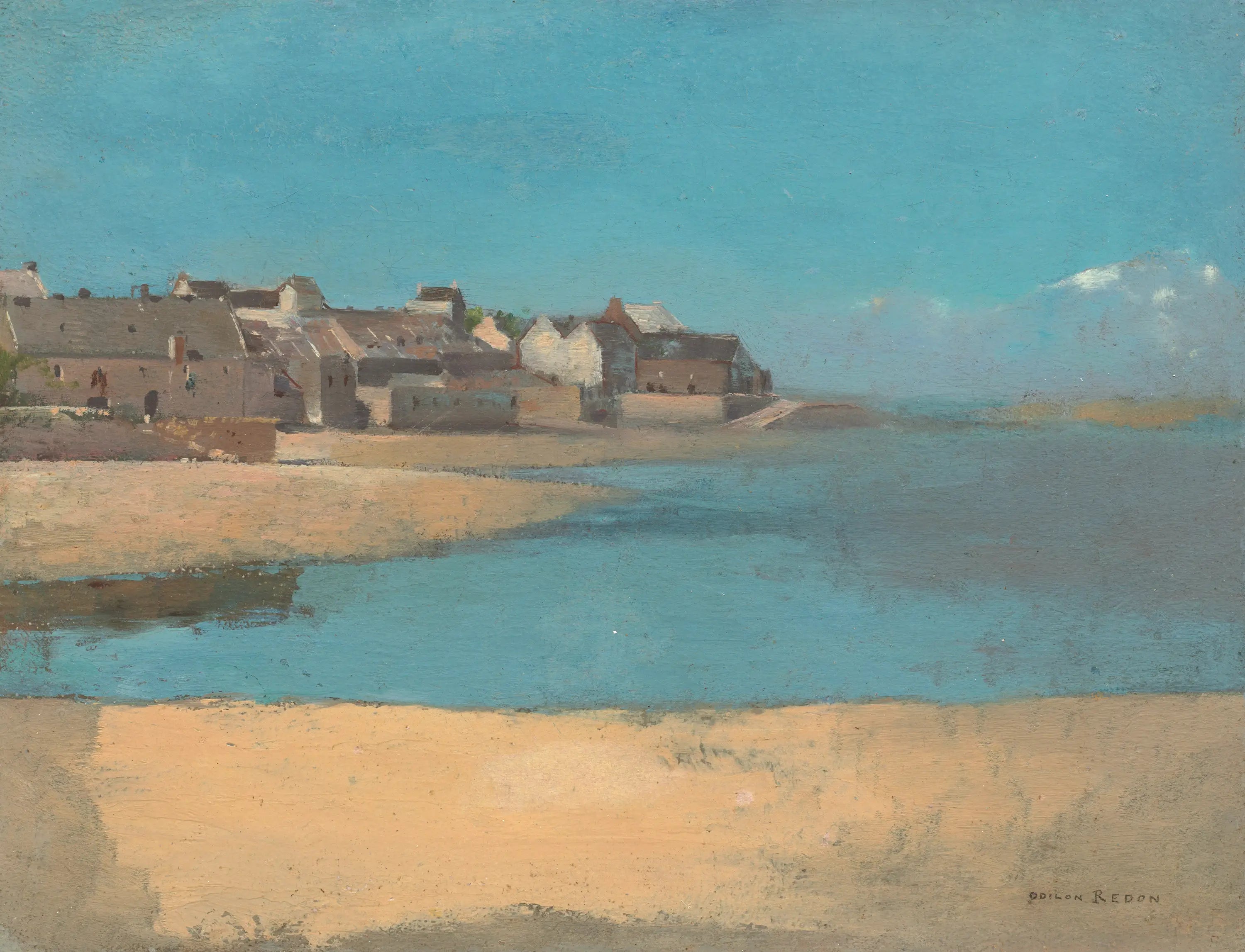 Village au bord de mer en Bretagne - Odilon Redon - Alpha Reproduction