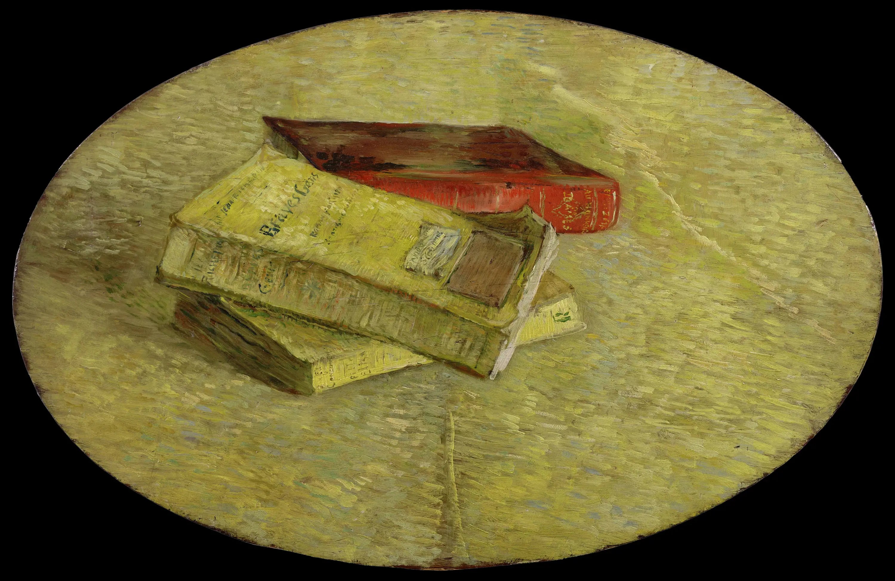 Reproduction du tableau « Trois livres - Vincent van Gogh » par Alpha Reproduction en peinture à l’huile