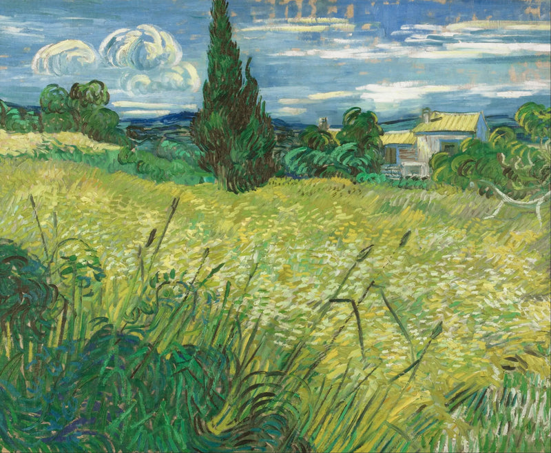 Het groene korenveld met cipressen - Vincent van Gogh